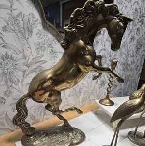 Elegant Brass Horse Sculpture